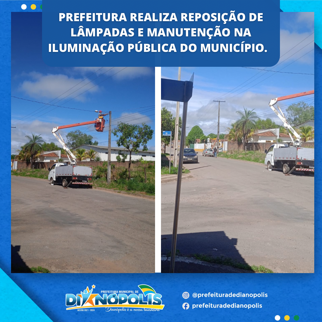Prefeitura realiza manutenção na iluminação pública do Município e reposição de lâmpadas 