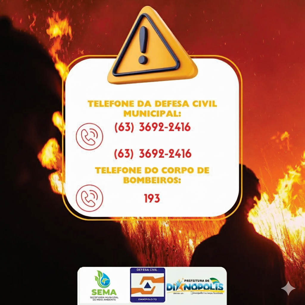 NÚMERO DA DEFESA CIVIL MUNICIPAL DE DIANÓPOLIS – TO